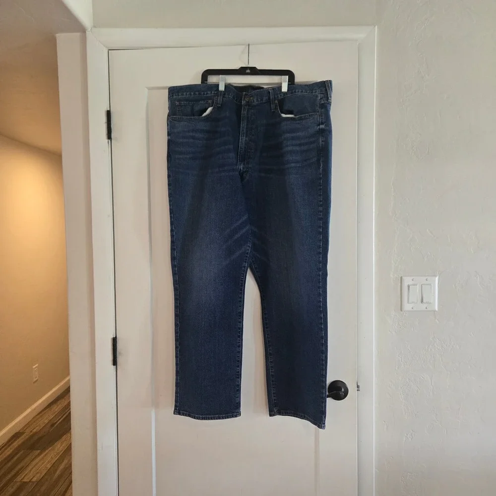 Cremieux Jeans Mens 46x30 Premium Denim Straight Leg Mens Dark Wash Blue Stretch